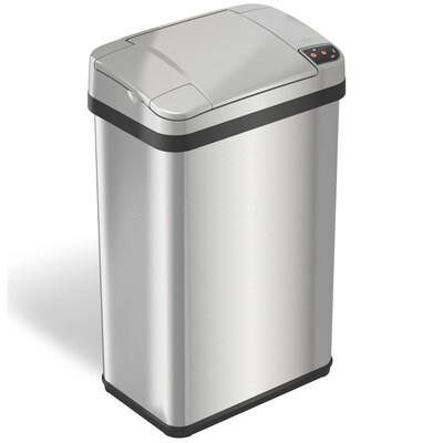 iTouchless Stainless Steel Bathroom Sensor Trash Can with AbsorbX Odor Control System and Fragrance,