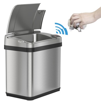 iTouchless Stainless Steel Bathroom Sensor Trash Can with AbsorbX Odor Control System and Fragrance,