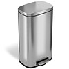 iTouchless SoftStep Stainless Steel Rectangular Step Pedal Trash Can with AbsorbX Odor Control Syste