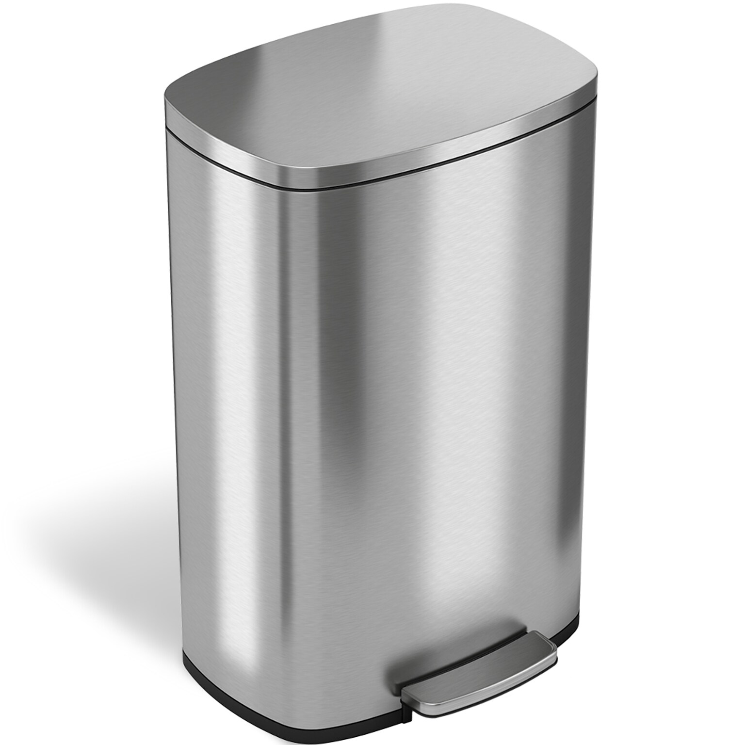 iTouchless SoftStep Stainless Steel Indoor Step Trash Can with Lid, 13.2 Gallon, Silver (PC13RSS)