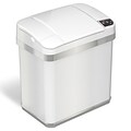 halo Stainless Steel Rectangular Sensor Trash Can with AbsorbX Odor Control System and Fragrance, White, 2.5 Gal. (SC02SW)