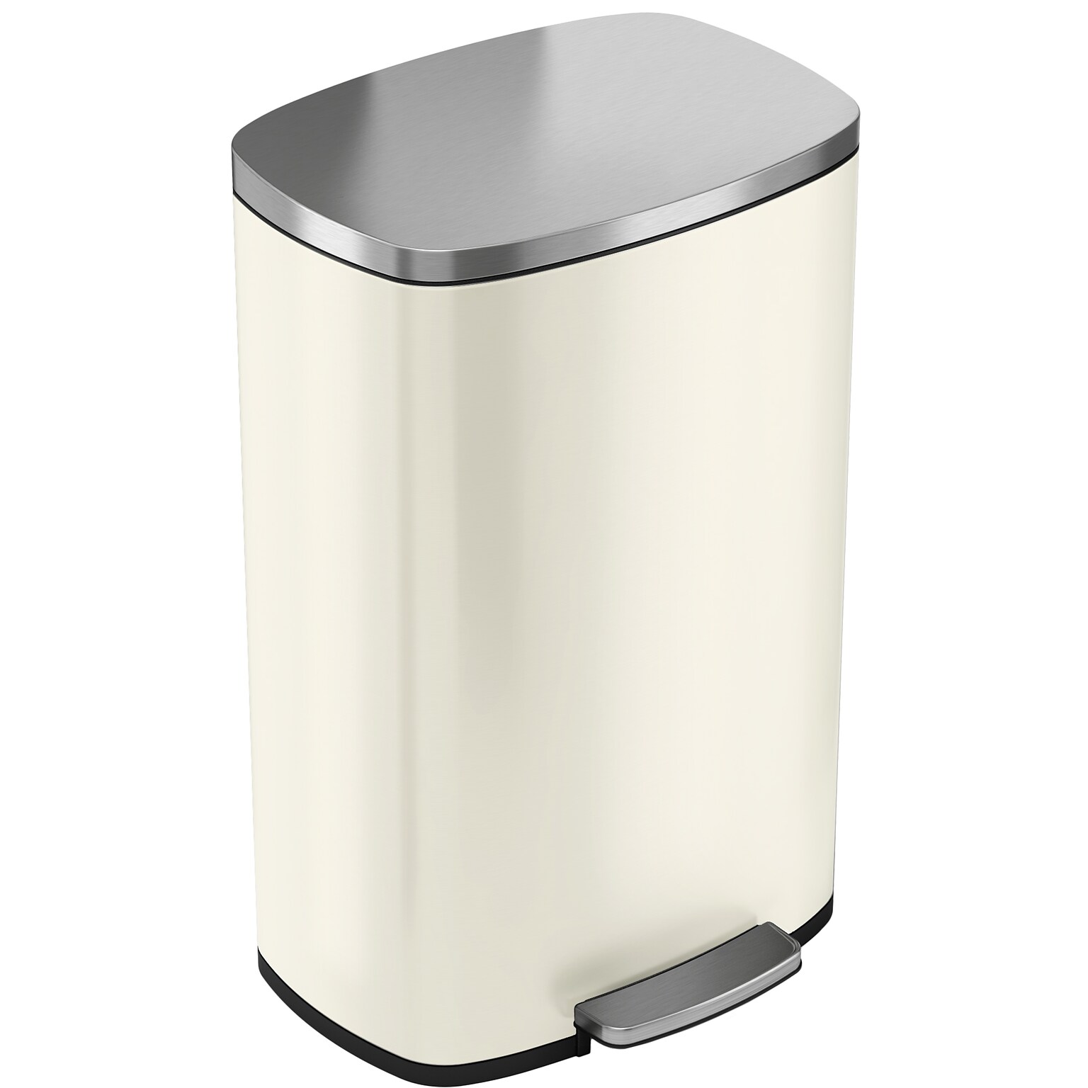 iTouchless Stainless Steel Step Trash Can, Ivory White, 13 Gal. (PC13RSC)