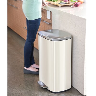 iTouchless Step Pedal Kitchen Trash Can with AbsorbX Odor Filter 13 Gallon  Rectangular Stainless Steel