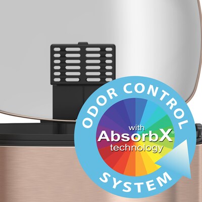 iTouchless SoftStep Stainless Steel Step Trash Can with AbsorbX Odor Control System, Rose Gold, 13.2 Gal. (PC13RRG )