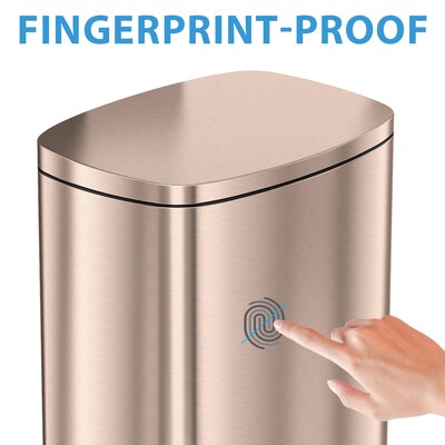 iTouchless SoftStep Stainless Steel Step Trash Can with AbsorbX Odor Control System, Rose Gold, 13.2 Gal. (PC13RRG )