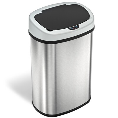 iTouchless SensorCan Stainless Steel Sensor Trash Can with AbsorbX Odor Control System, Silver, 13 g
