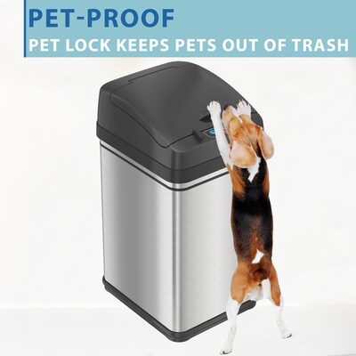 iTouchless 2.5 Gallon Touchless Sensor Trash Can with AbsorbX Odor Control  and Fragrance, Stainless Steel Bathroom Garbage Bin Silver/Stainless Steel  MT02SS - Best Buy
