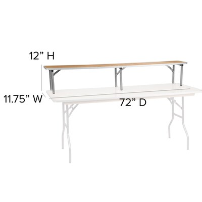 Flash Furniture Amara Folding Table Riser, 72" x 11.75", Birchwood (XA72RS)