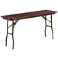 Flash Furniture Frankie Folding Table, 60" x 18", Mahogany (YT1860MELWAL)