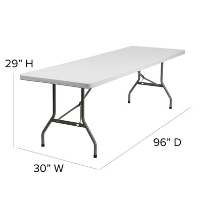 Flash Furniture Elon Folding Table, 96" x 30", Granite White (DADYCZ244GW)