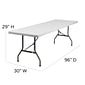 Flash Furniture Folding Table, 96" x 30", White (DAD-YCZ-244-GW-GG)
