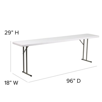 Flash Furniture Folding Table, 96" x 18", White (DAD-YCZ-244-2-GW-GG)