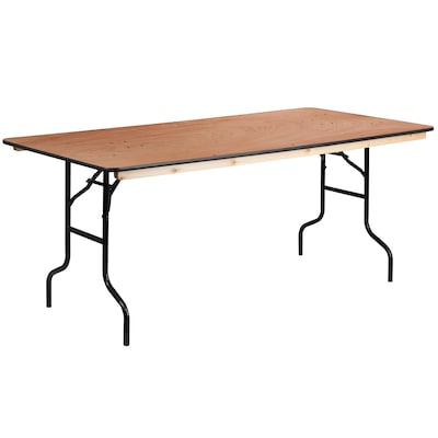 Flash Furniture Fielder Folding Table, 72 x 36, Natural (XA3672P)