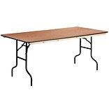 Flash Furniture 36x72 Rectangular Wood Folding Banquet Table w/Clear-Coat Finished Top (XA3672P)