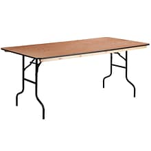 Flash Furniture Fielder Folding Table, 72 x 36, Natural (XA3672P)