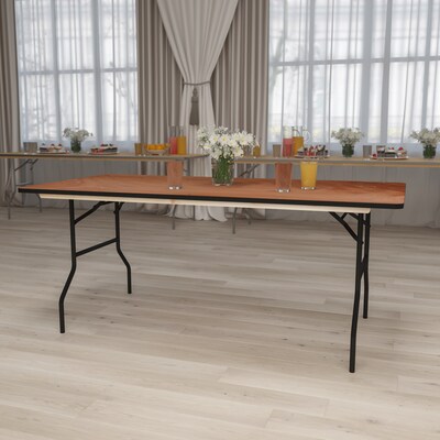 Flash Furniture Fielder Folding Table, 72 x 36, Natural (XA3672P)