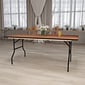 Flash Furniture Fielder Folding Table, 72" x 36", Natural (XA3672P)