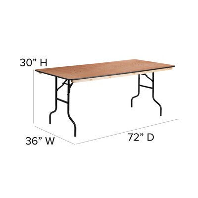 Flash Furniture Fielder Folding Table, 72" x 36", Natural (XA3672P)