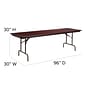 Flash Furniture 30''x96'' Rectangular Melamine Laminate Folding Banquet Table, Mahogany YT3096MELWAL