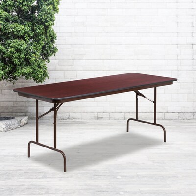 Flash Furniture Floyd Folding Table, 72 x 30, Mahogany (YT3072HIGHWAL)