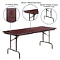 Flash Furniture 30''x72'' Rectangular Folding Banquet Table, Mahogany High-Pressure Laminate