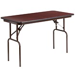 Flash Furniture 24x48 Rectangular Melamine Laminate Folding Banquet Table, Mahogany YT2448MELWAL