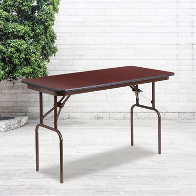 Flash Furniture Frankie Folding Table, 48 x 24, Mahogany (YT2448MELWAL)