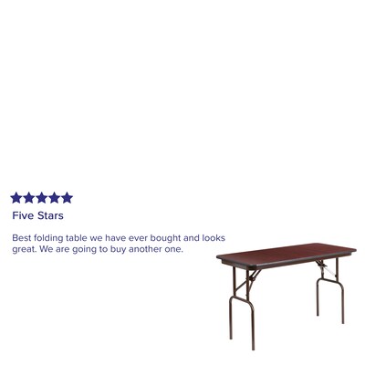 Flash Furniture Frankie Folding Table, 48" x 24", Mahogany (YT2448MELWAL)