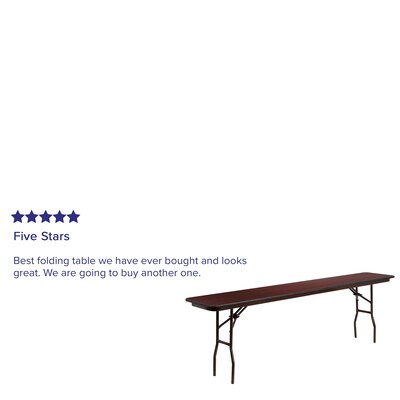 Flash Furniture Frankie Folding Table, 96" x 18", Mahogany (YT1896MELWAL)