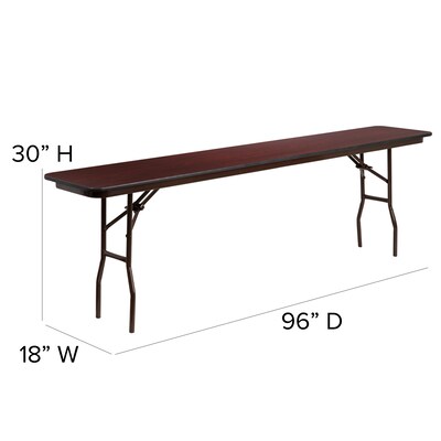 Flash Furniture Frankie Folding Table, 96" x 18", Mahogany (YT1896MELWAL)