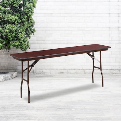 Flash Furniture Frankie Folding Table, 72" x 18", Mahogany (YT1872MELWAL)