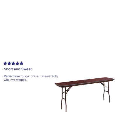 Flash Furniture Frankie Folding Table, 72" x 18", Mahogany (YT1872MELWAL)