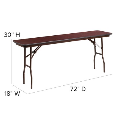 Flash Furniture Frankie Folding Table, 72" x 18", Mahogany (YT1872MELWAL)