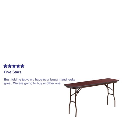 Flash Furniture Frankie Folding Table, 60" x 18", Mahogany (YT1860MELWAL)