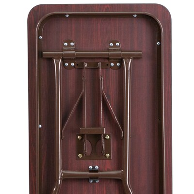 Flash Furniture 18''x60'' Rectangular Melamine Laminate Folding Training Table, Mahogany