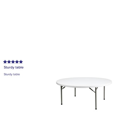 Flash Furniture Elon Folding Table, 71" x 71", Granite White (DADYCZ180RGW)