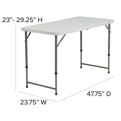 Flash Furniture Folding Table, 47.75" x 23.75", White (DAD-YCZ-122Z-2-GG)