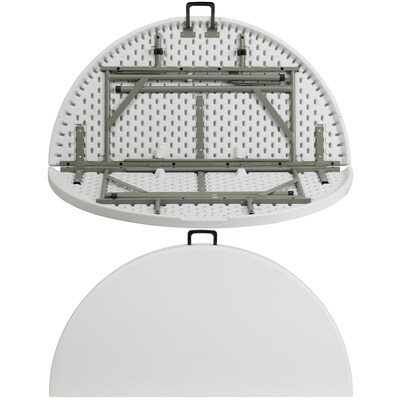 Flash Furniture 48'' Round Bi-Fold Granite White Plastic Folding Table (DAD122RZ)