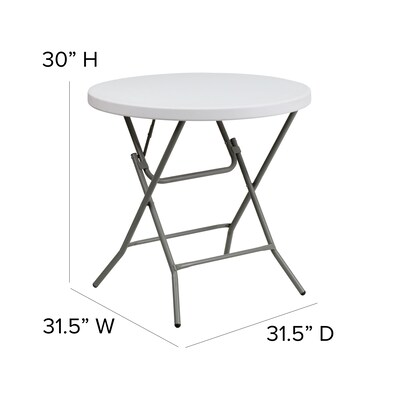 Flash Furniture Elon Folding Table, 31.5" x 31.5", Granite White (DADYCZ80RGW)