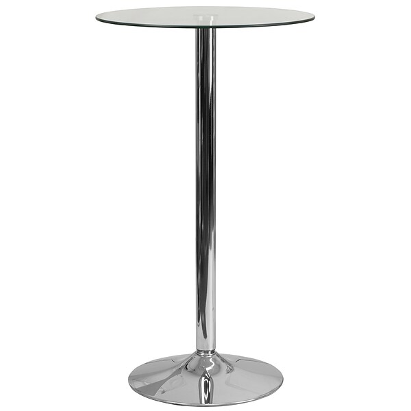 Flash Furniture 23.75 Round Glass Table with 41.75H Chrome Base (CH3)