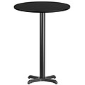 Flash Furniture 30 Laminate Round Table Top w/22x22 Bar-Height Table Base, Black (XURD30BKT2222B)