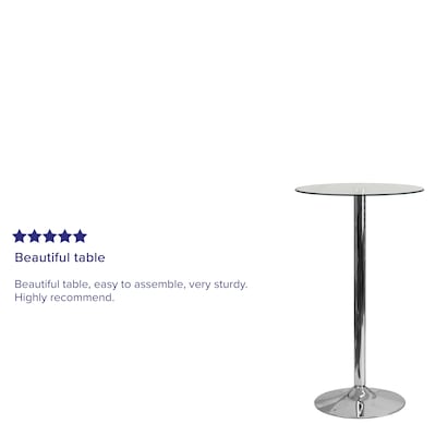 Flash Furniture 23.75'' Round Glass Table with 41.75''H Chrome Base (CH3)