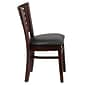 Flash Furniture Darby Traditional Vinyl & Wood Slat Back Restaurant Dining Chair, Walnut/Black (XUDGW018WALBKV)