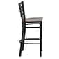 Flash Furniture HERCULES Series Traditional Metal Ladder Back Restaurant Barstool, Black/Walnut Wood (XUDG697BBARWAW)