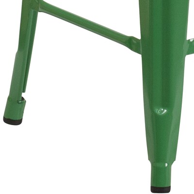 Flash Furniture Kai Industrial Metal Counter Stool without Back, Green (CH3132024GN)