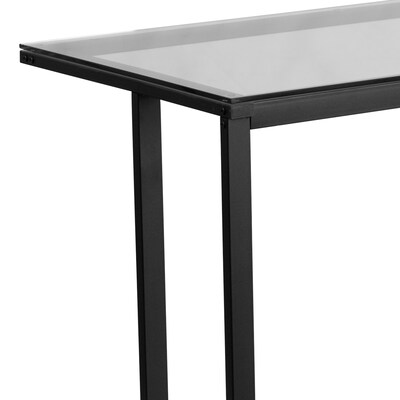 Flash Furniture 47"W Glass Computer Desk, Clear/Black (NANWK055)