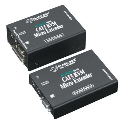 Black Box Micro KVM Extender, VGA, PS/2, Dual-Access, CATx (ACU3009A)