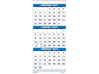 2022 House of Doolittle 26 x 12.25 Wall Calendar, White/Blue (3640-22)