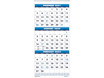 2022 House of Doolittle 17 x 8 Wall Calendar, White/Blue (3646-22)