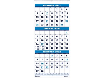 2022 House of Doolittle 17 x 8 Wall Calendar, White/Blue (3646-22)